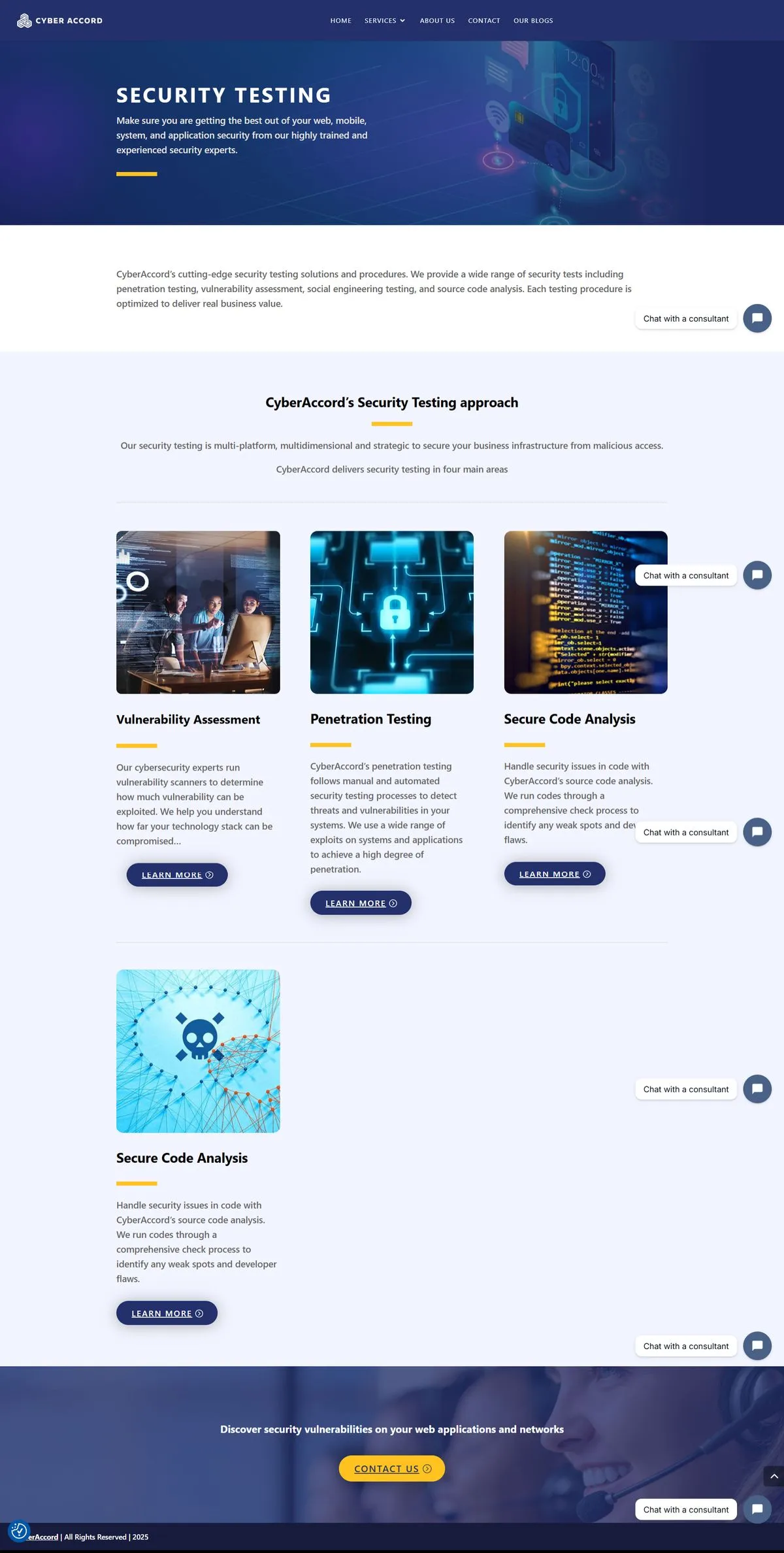 Cyber Accord website — Security testing