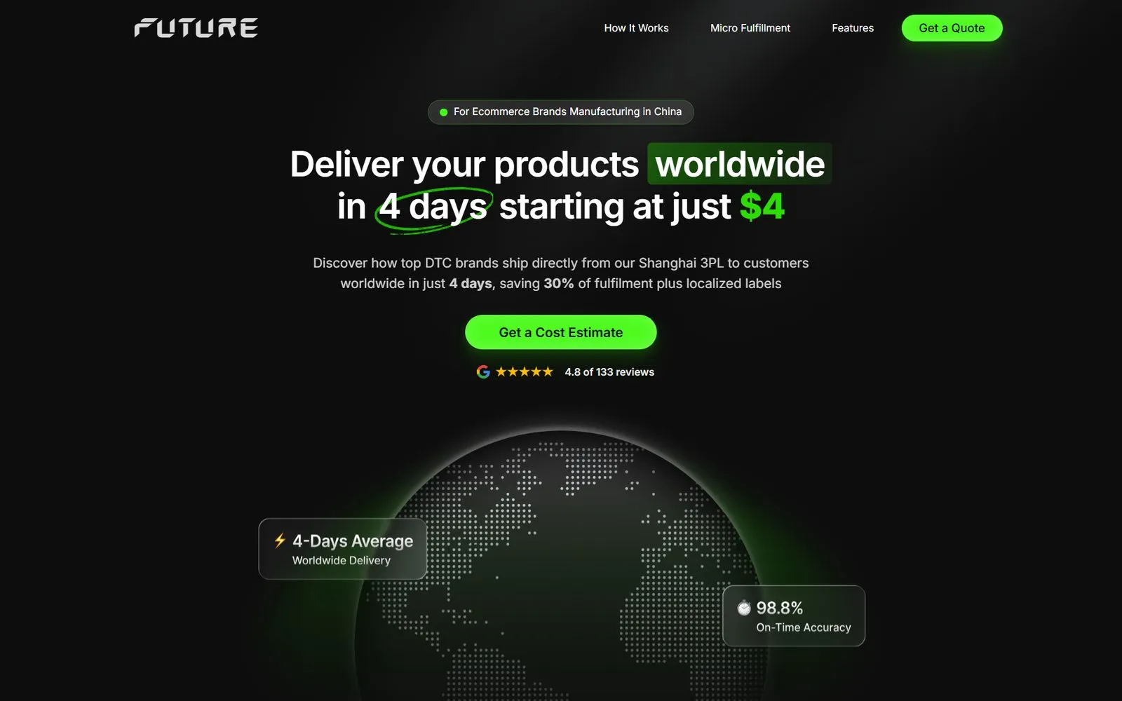 Future website — Home page