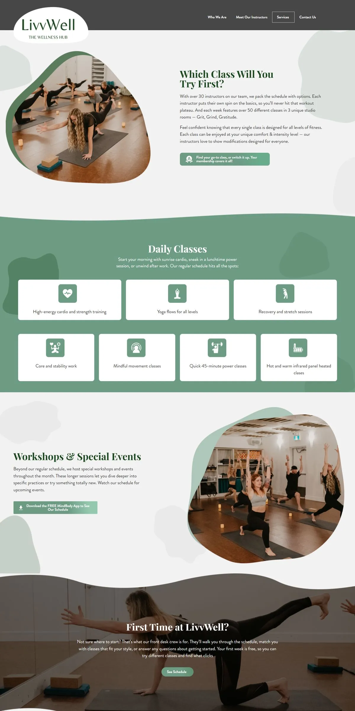 LivvWell website — Services