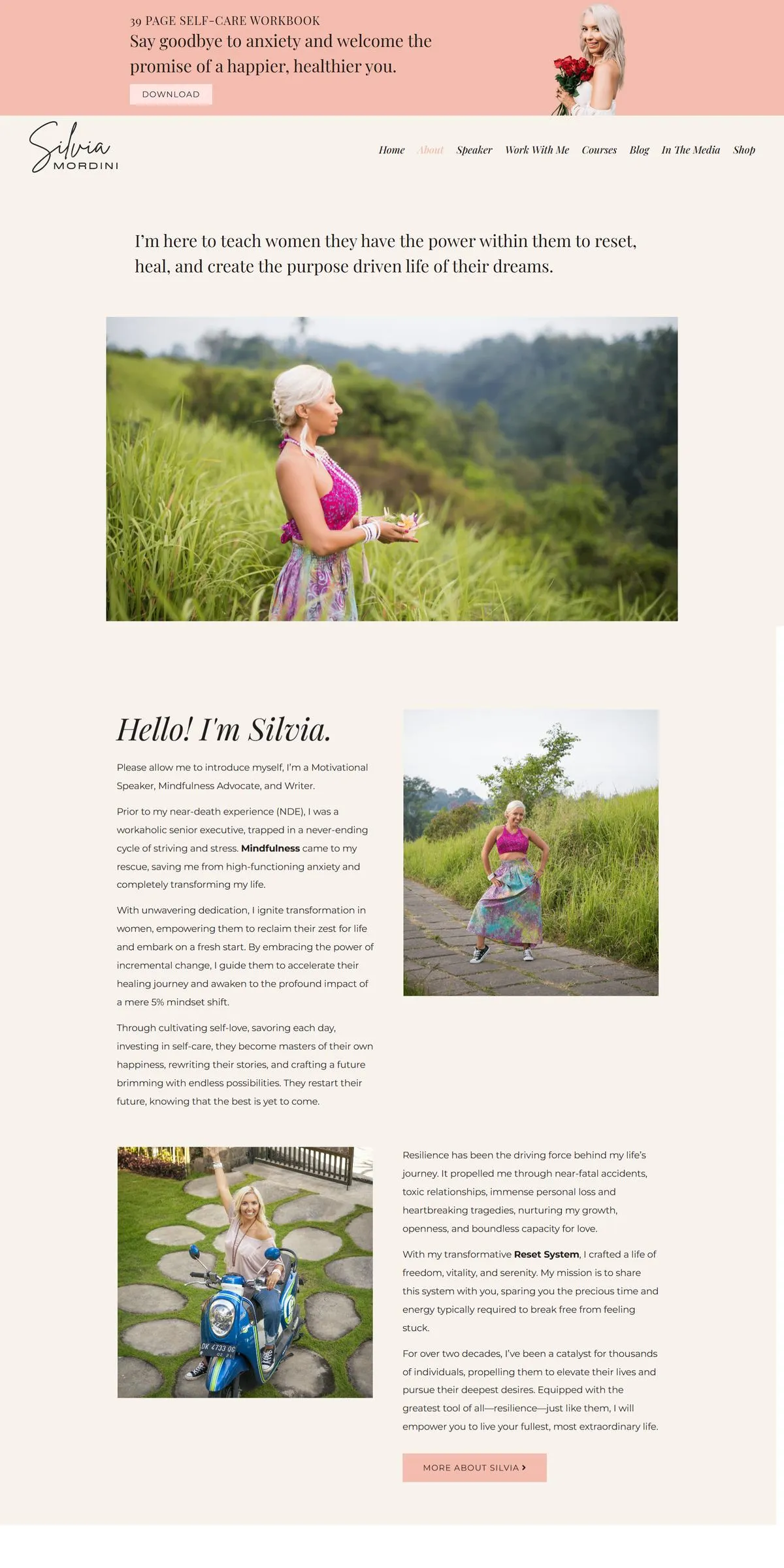 Silvia Mordini website — About