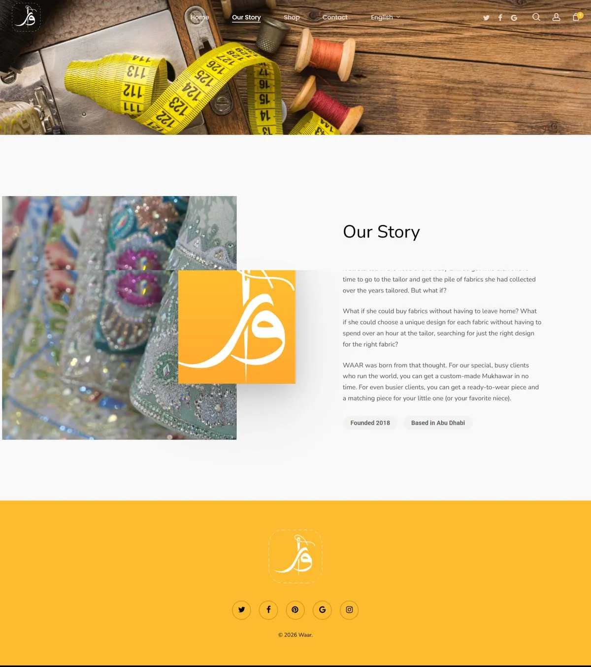 Waar website — Our story