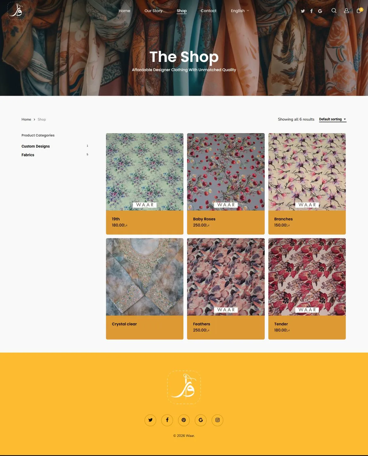 Waar website — Shop